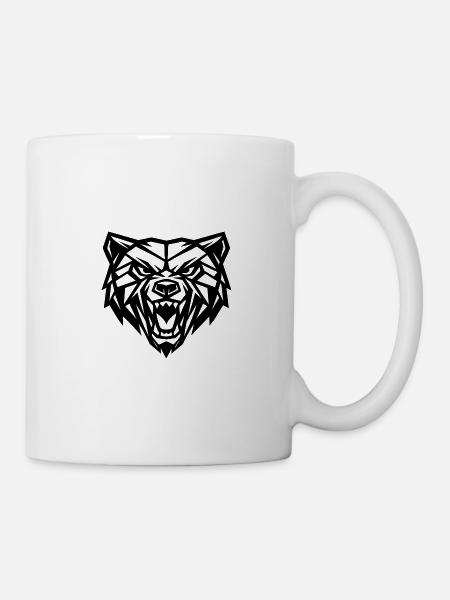 Geometric-style grizzly bear - Mug - white
