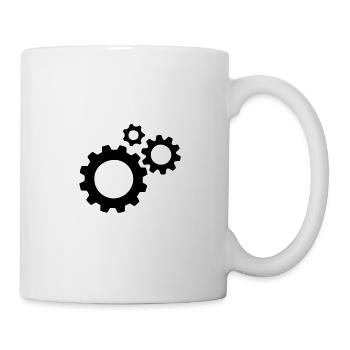 Zahnräder - Tasse - Weiß - Rechts