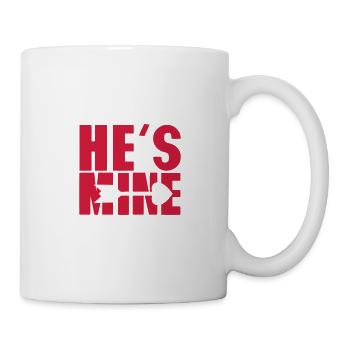 he s mine fleche 2 coeur saint valentin - Mug blanc - blanc - Droite