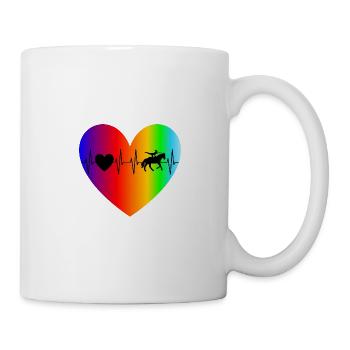 Volti Herzschlag bunt Herz Geschenkidee Volti - Tasse - Weiß - Rechts