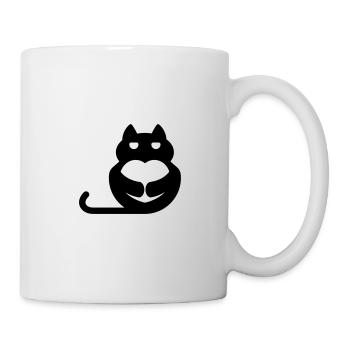 Cat with heart - Mug - white - Right