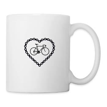 Bicycle chain heart bike - Mug - white - Right
