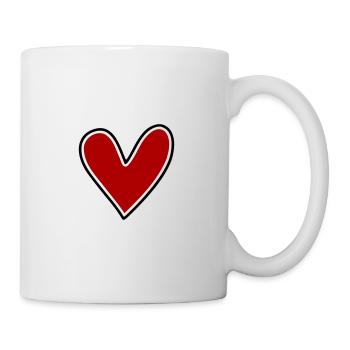 Simple heart for labeling - Mug - white - Right