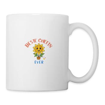 Beste Chefin Ever! Sonnenblume personalisierbar - Tasse - Weiß - Rechts