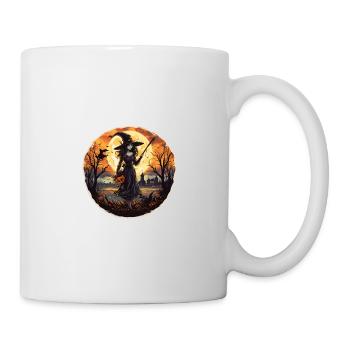 Halloween Hexe - Tasse - Weiß - Rechts