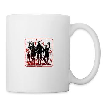 Avertissement de zombies d’Halloween - Mug blanc - blanc - Droite