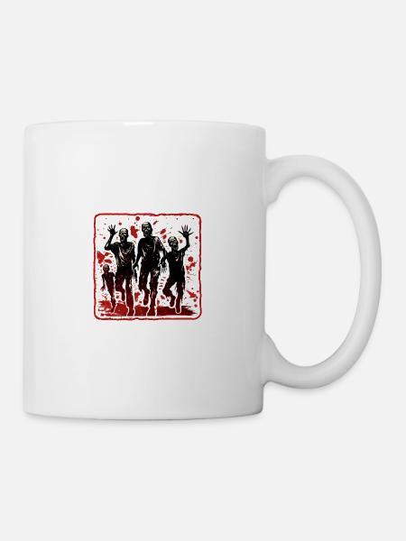 Halloween Warnung vor Zombies - Tasse - Weiß