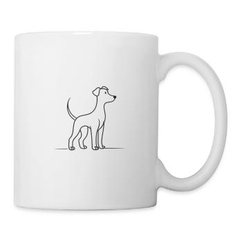 Dessin au trait du chien - Mug blanc - blanc - Droite