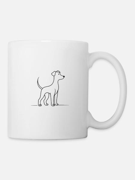 Dog's Line Art - Mug - white