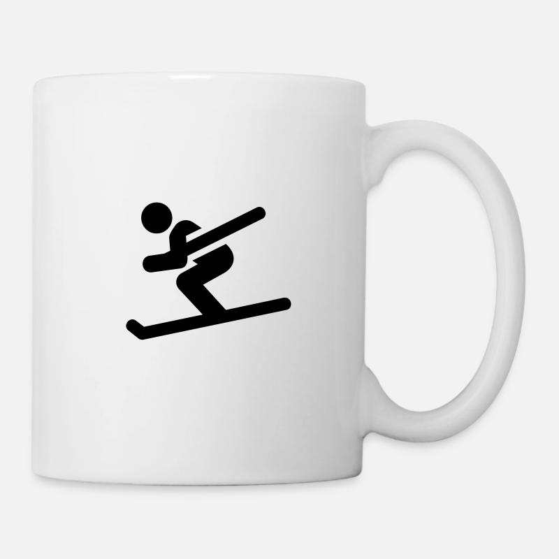 skieur - Mug blanc - blanc