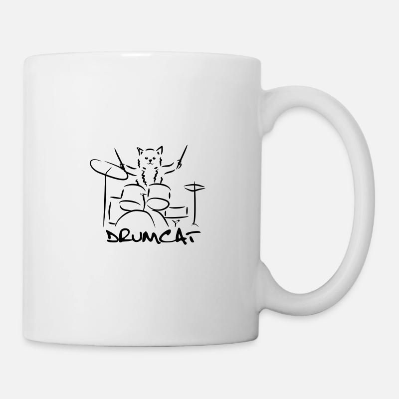 Drum Drum Drumcat Chat Chemise Cadeau - Mug blanc - blanc