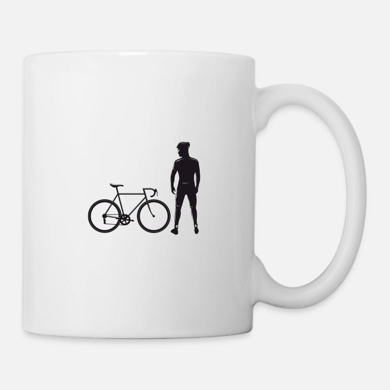 Fahrradfahrer mit Rennrad - Tasse - Weiß