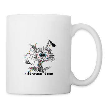 Lustige Augen und Weihnachtslichter Design - Tasse - Weiß - Rechts