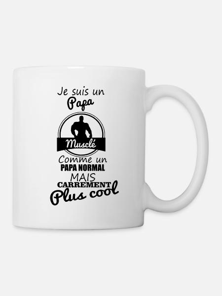 papa musclé,cadeau père,musculation - Mug blanc - blanc
