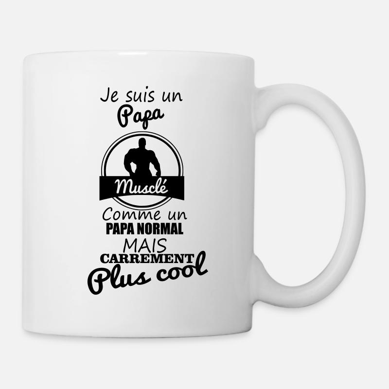 papa musclé,cadeau père,musculation - Mug blanc - blanc
