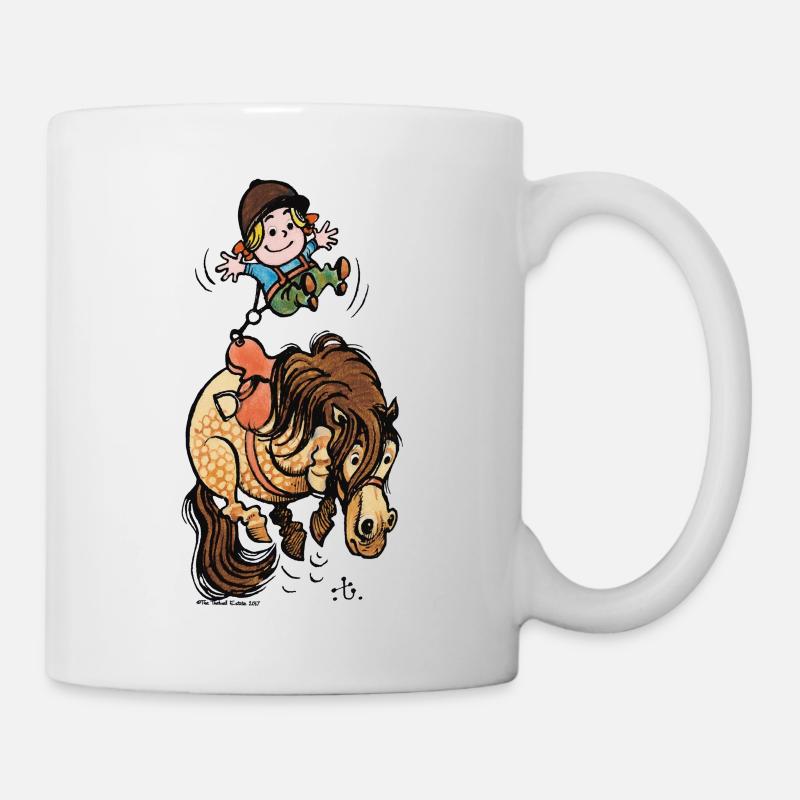 Thelwell Équitation Cavalière Attachée - Mug blanc - blanc