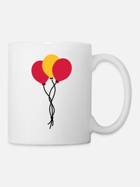 Drei Luftballons / three balloons / trois ballons - Tasse - Weiß