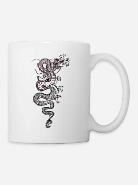 tatouage de dragon chinois de Chine2 - Mug blanc - blanc