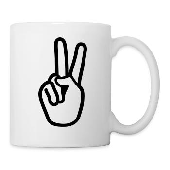 Hand Peace - Tasse - Weiß - Rechts