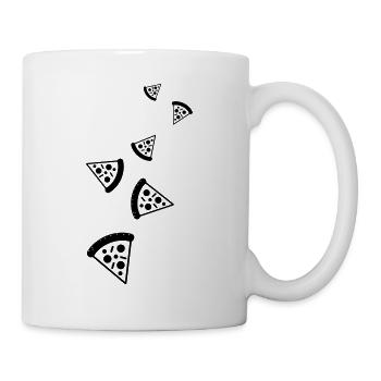 Silhouette de l’icône de la pizza - Mug blanc - blanc - Droite