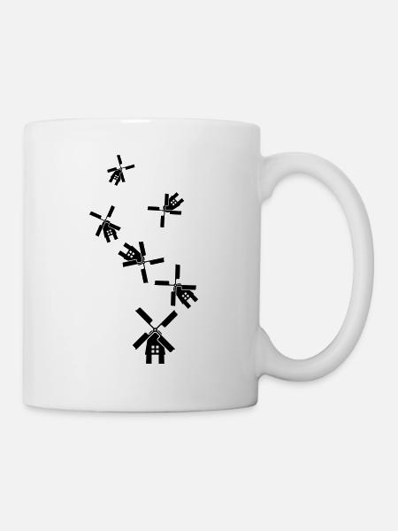 Windmühle Ivon Silhouette - Tasse - Weiß
