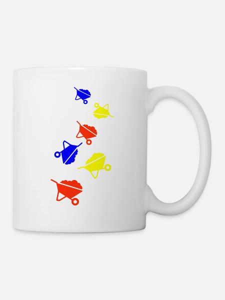 Schubkarre Symbol - Tasse - Weiß