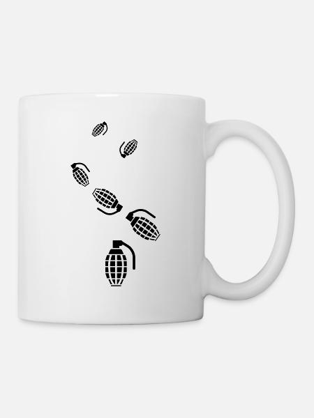 Granate waffe icon - Tasse - Weiß