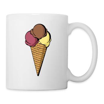 Eiswaffel klein - Tasse - Weiß - Rechts