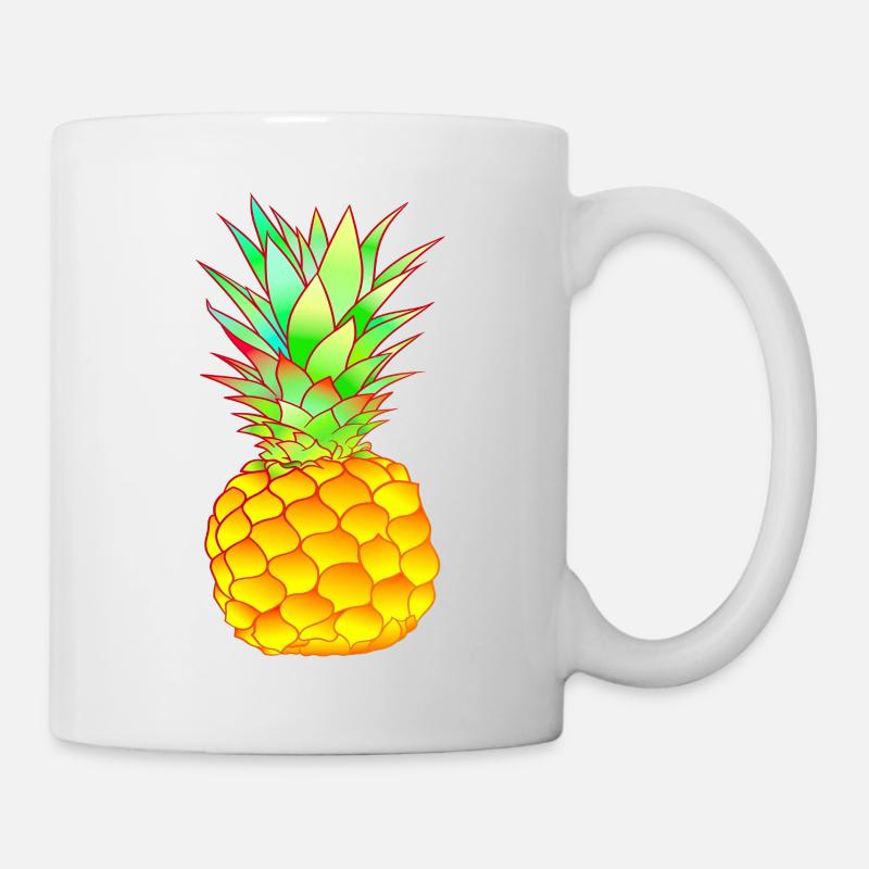 tropische Ananas farbenfroh - Tasse - Weiß