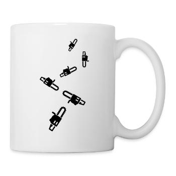 Icône d’icône de tronçonneuse - Mug blanc - blanc - Droite