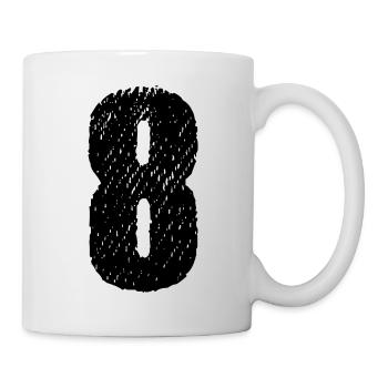 8 Zahl Trikot - Tasse - Weiß - Rechts