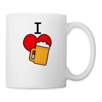 I love beer Bier T-shirt Geschenkidee - Tasse - Weiß - Rechts