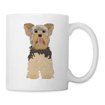 Yorkshire terrier Hund, Braun Natürlich Lustig - Tasse - Weiß - Rechts