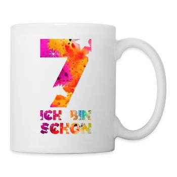 ICH BIN SCHON 7 EINHORN 7. GEBURTSTAG - Tasse - Weiß - Rechts