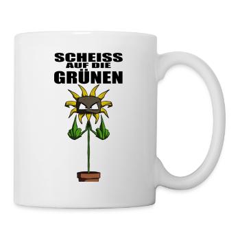 Gegen Grüne Politik Sonnenblume - Tasse - Weiß - Rechts