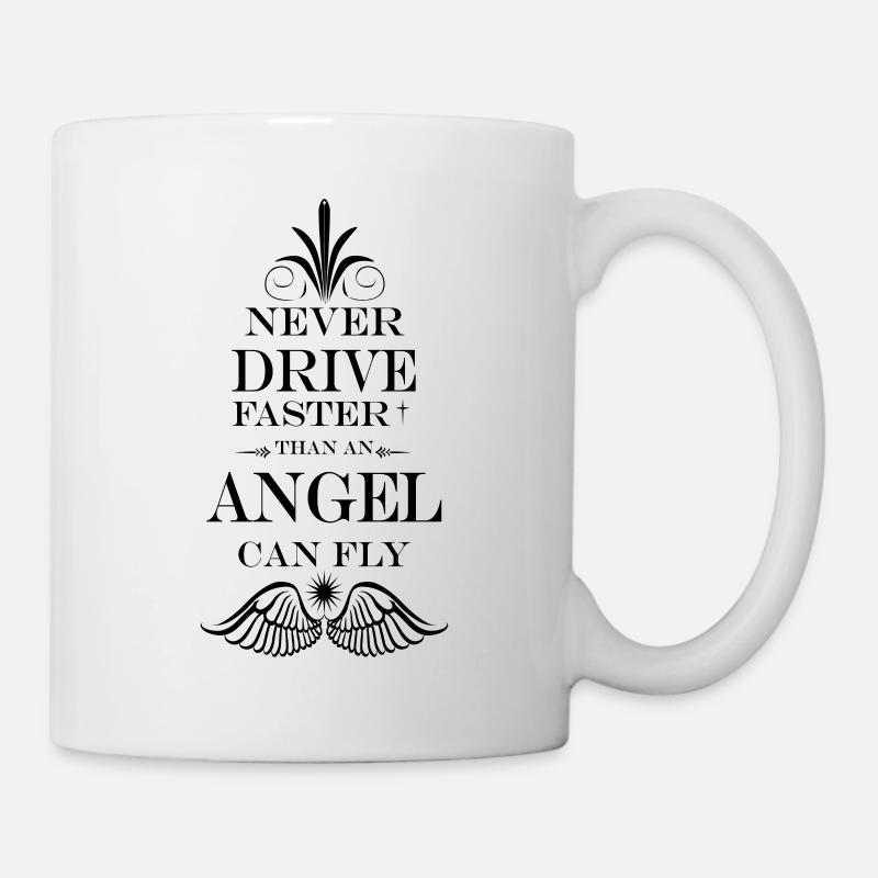 NeverDriveFaster... [dunkel] - Tasse - Weiß