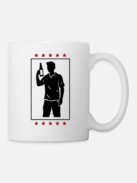 Drinking Team Flasche - Tasse - Weiß