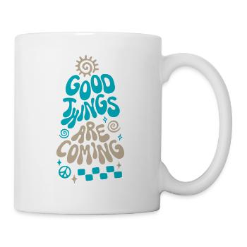 Good Things are Coming Retro Saying - Mug - white - Right