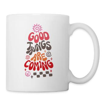 Good Things are Coming Retro Saying - Mug - white - Right