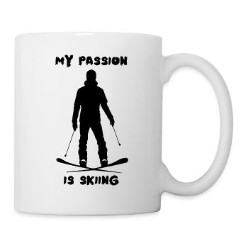 My passion is Skiing - Tasse - Weiß - Rechts