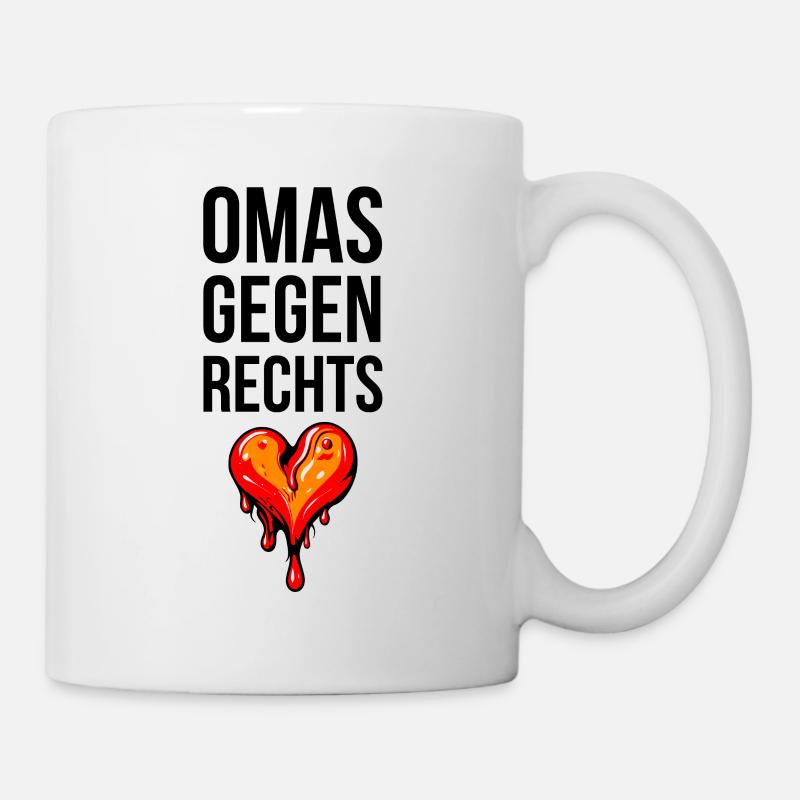OMAS GEGEN RECHTS mit Herz - Tasse - Weiß