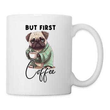 Café Carlin Chien Mais Premier Café Dire Drôle - Mug blanc - blanc - Droite