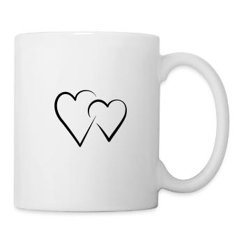 à double coeur - Mug blanc - blanc - Droite