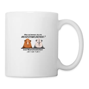 Was ist besser als ein Meerschweinchen - Geschenk - Tasse - Weiß - Rechts