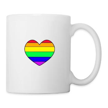 Cœur arc-en-ciel - Mug blanc - blanc - Droite