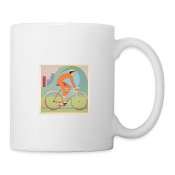 Fahrrad - Radfahrer Radfahrer - Französischer Retro-Sommer - Tasse - Weiß - Rechts