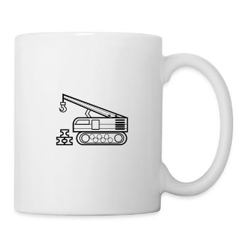 Kran zum ausmalen Kranfahrer Geschenk - Tasse - Weiß - Rechts