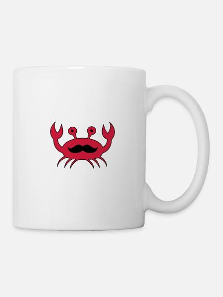 Crabe avec moustache - Mug blanc - blanc