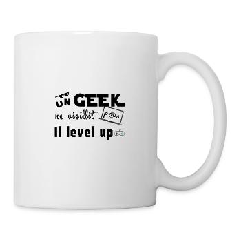 A geek does not age it level-up - Mug - white - Right