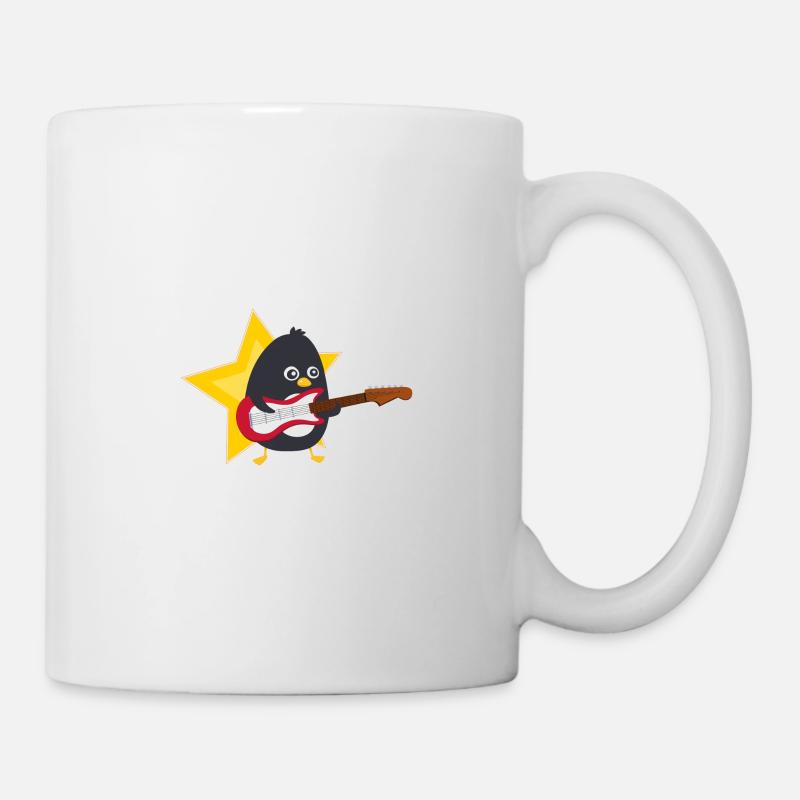 Penguin playing guitare - Mug - white
